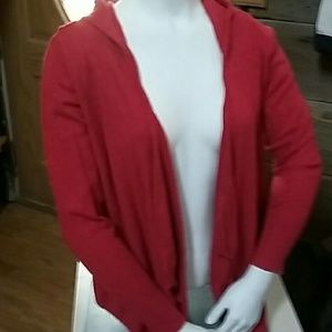 Open front hooded sweater